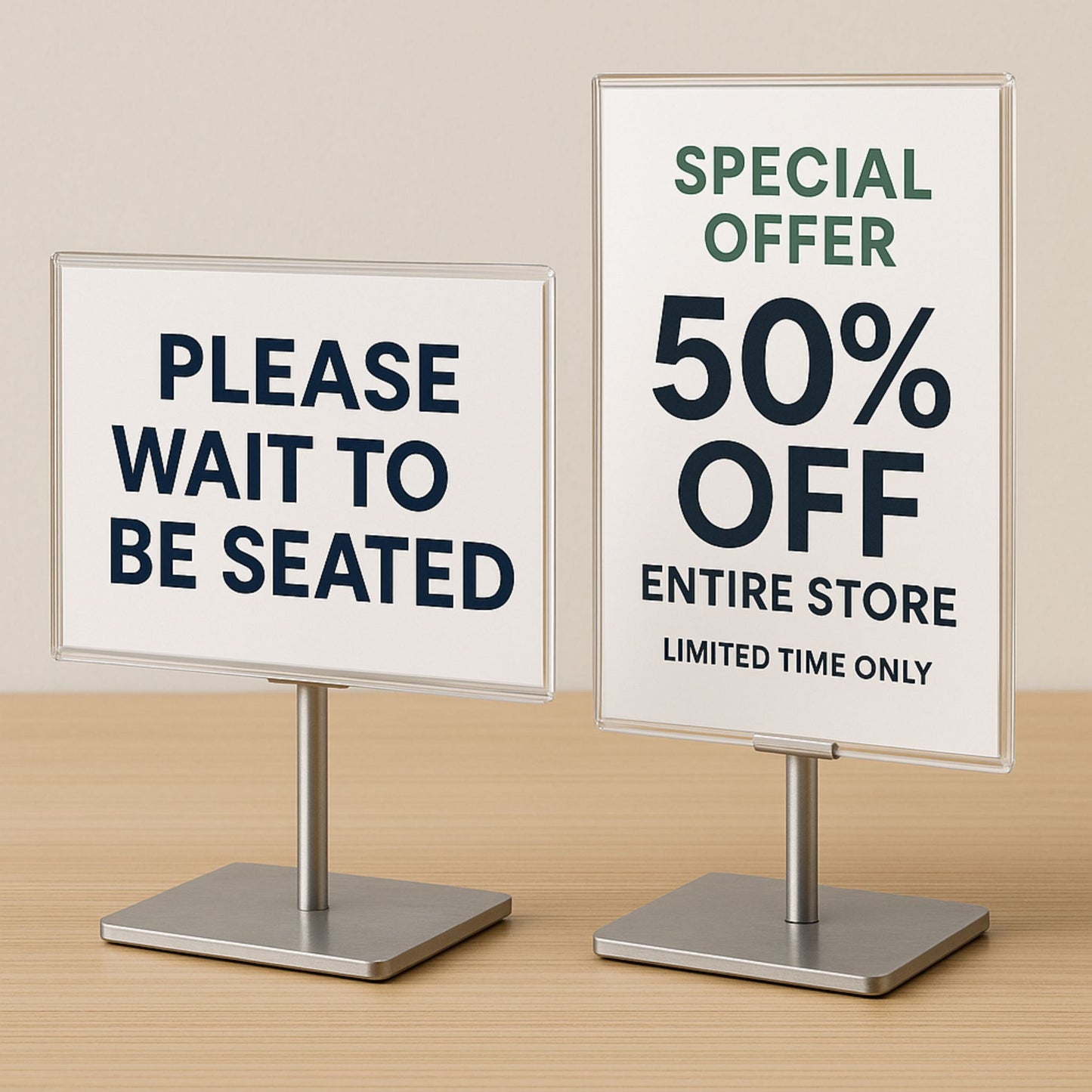 Mounted Tabletop Signs