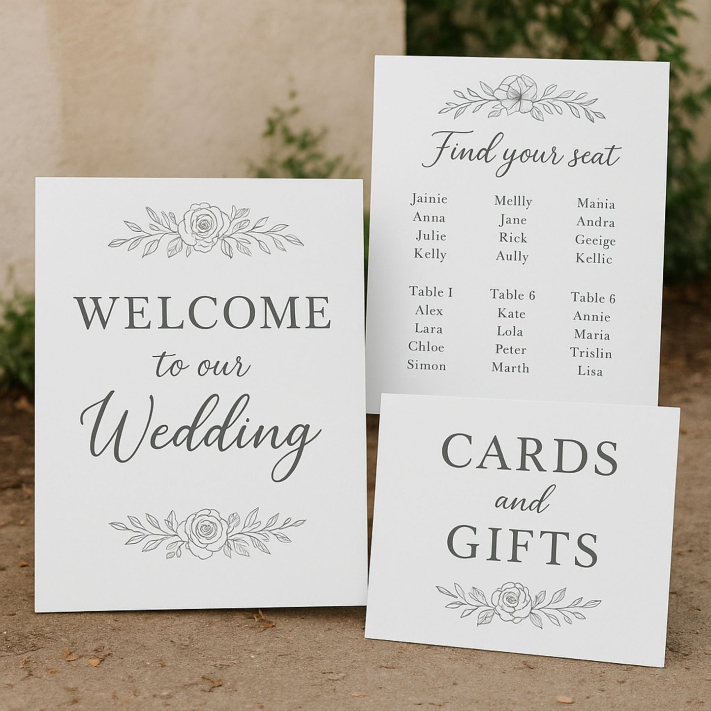 Foam Board Wedding Signs