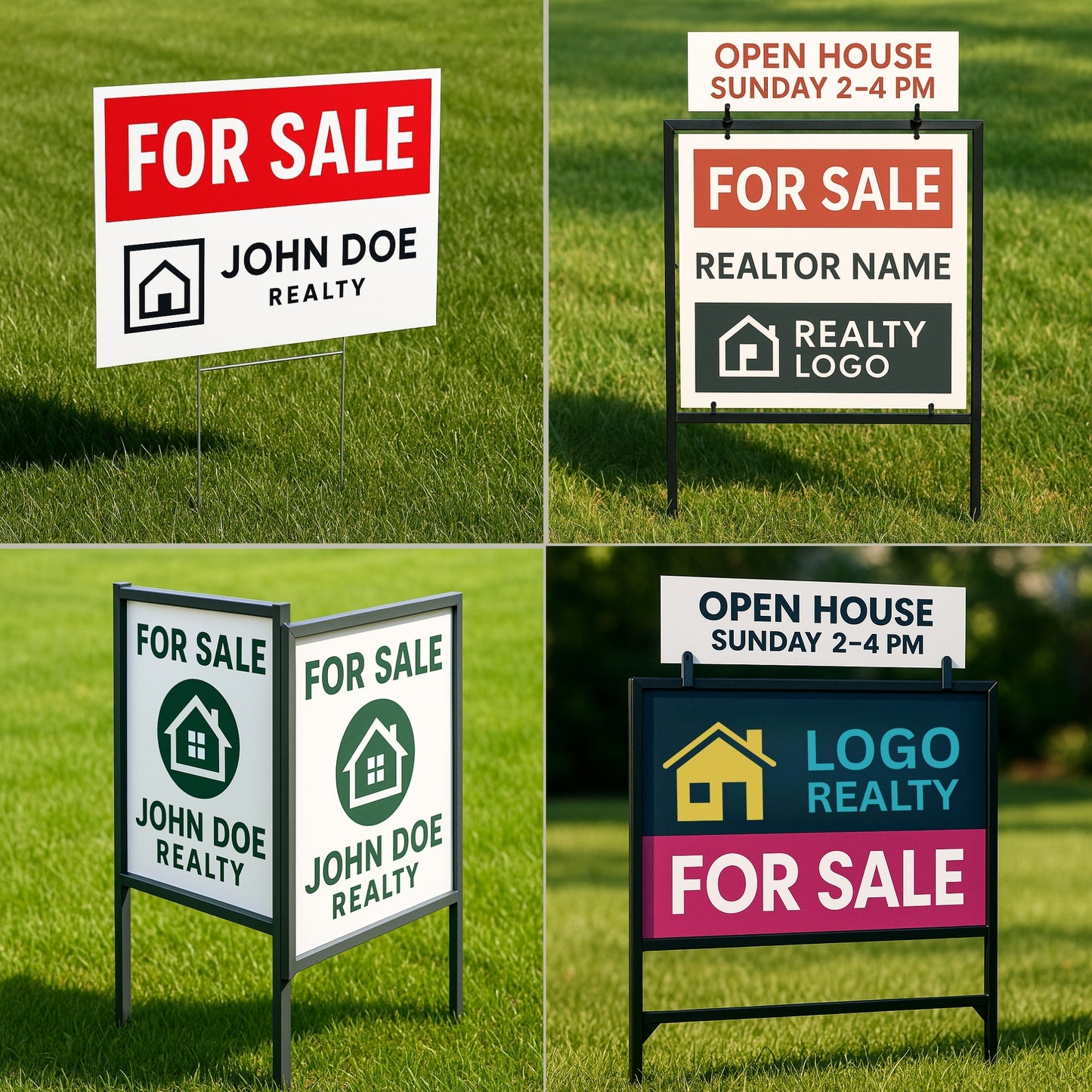 Custom Real Estate Yard Signs with Riders – Durable Outdoor Property Signs
