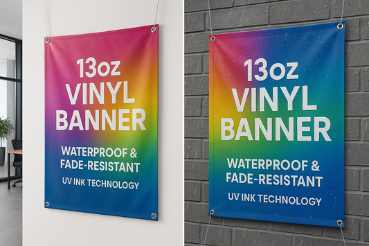 The 13oz Vinyl Banner is our most popular and durable banner material — perfect for both indoor and outdoor use. Printed in full color using UV ink technology, these banners are waterproof, fade-resistant, and built to withstand the elements while maintaining crisp, vivid visuals.