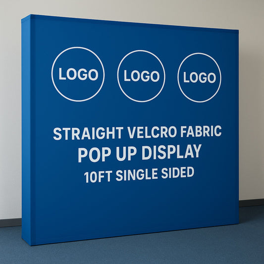Straight Velcro Fabric Pop Up Display – 10ft Single Sided