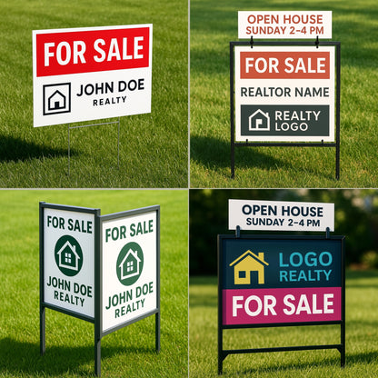 Custom Real Estate Yard Signs with Riders – Durable Outdoor Property Signs