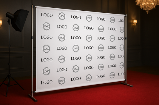 The Step and Repeat Backdrop is the ultimate professional display for red carpet events, photo ops, trade shows, and corporate branding. Built with large, durable 1.625" aluminum tube hardware, this backdrop stands out for its sturdiness and quick adjustability. Its wrinkle-free dye-sublimated fabric ensures your logo or design looks sharp and photo-ready every time.